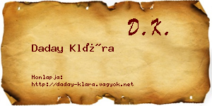 Daday Klára névjegykártya